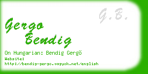 gergo bendig business card
