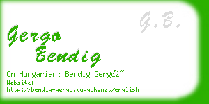 gergo bendig business card